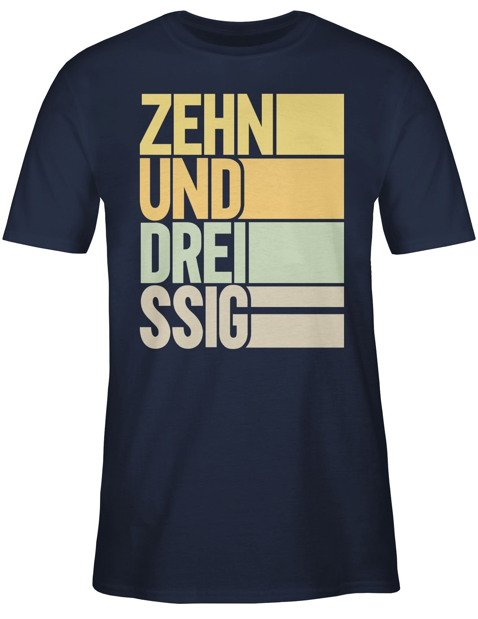 01 T-Shirt 40. Navy Geburtstag Zehnunddreissig Blau Shirtracer