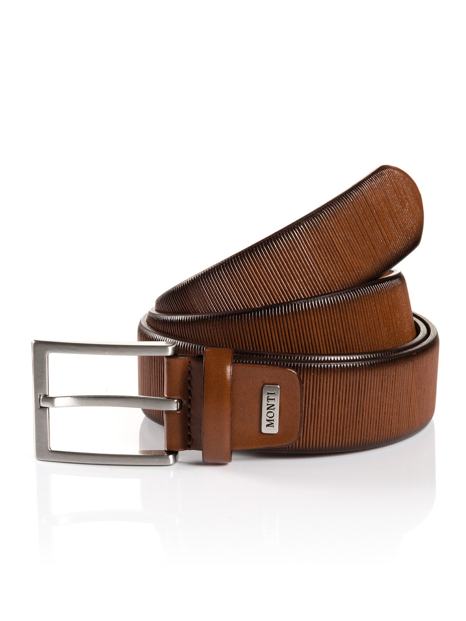 MONTI Ledergürtel SALZBURG mit silberfarbener Schließe