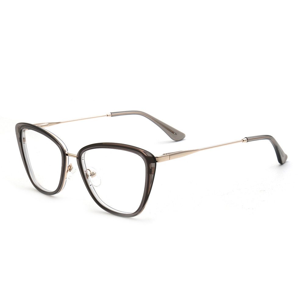 PACIEA Brille Damen Cat Eye Ohne Sehstärke Anti Blaulicht Oversized Metall Rahmen