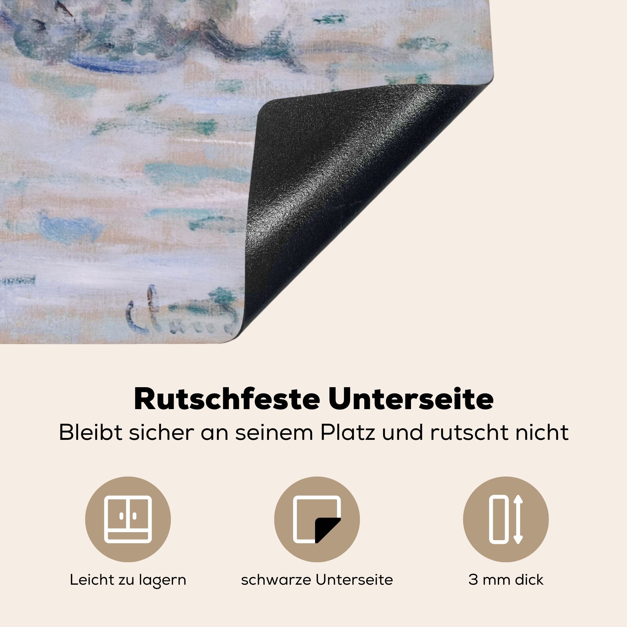 78x78 Claude Herdblende-/Abdeckplatte Ceranfeldabdeckung, MuchoWow tlg), für Wintersonne küche Monet, - Vinyl, (1 cm, Arbeitsplatte Lavacourt