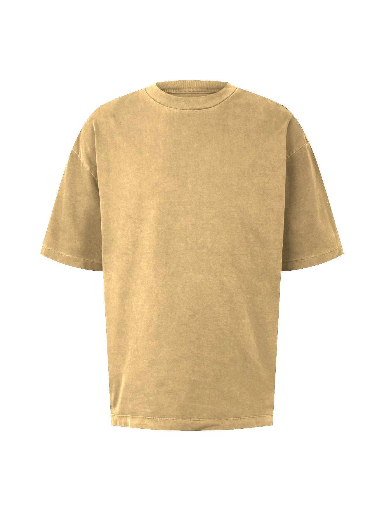 T-Shirt T-SHIRT TAILOR in GARMENTDYE TOM Shirt 5574 OVERSIZED Braun (1-tlg) Basic