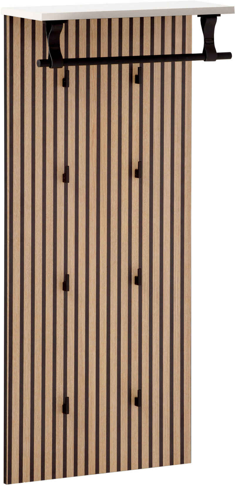 Schildmeyer Garderobenpaneel Loft, Breite 50 cm, Akustikprint, 8 Kleiderhaken