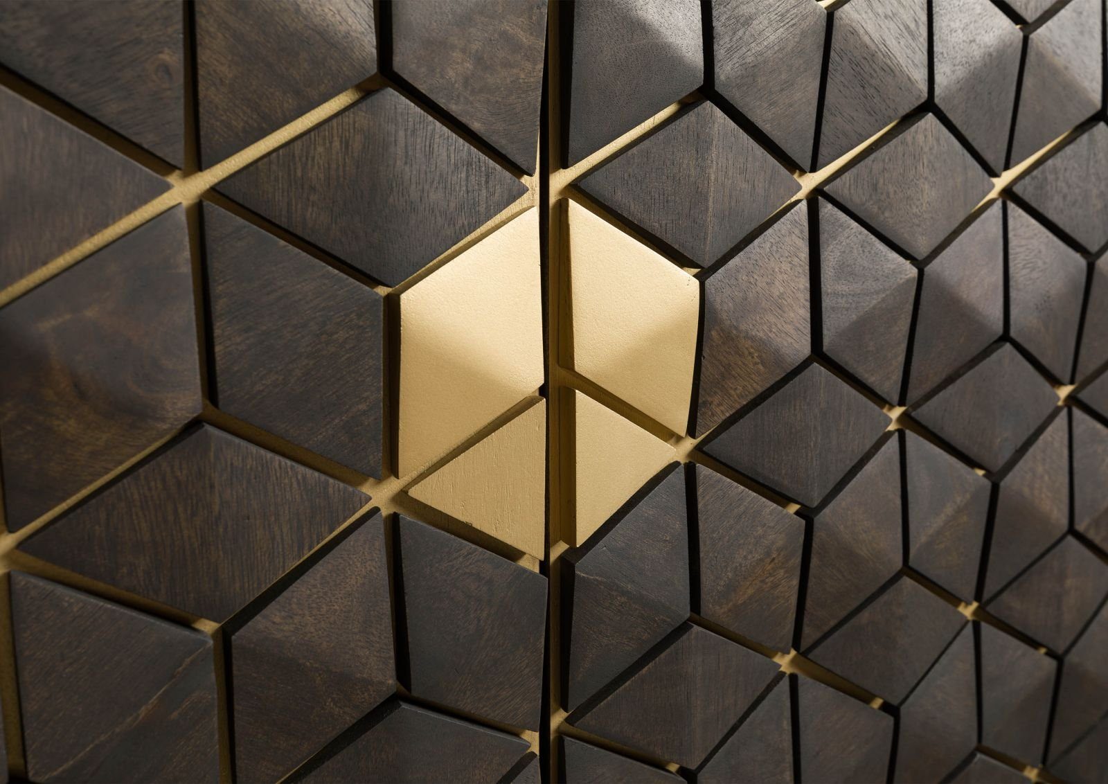 Massivmoebel24 Sideboard DIAMOND (Massivholz), Sideboard Mango 180x40x77 grau geölt DIAMOND #110