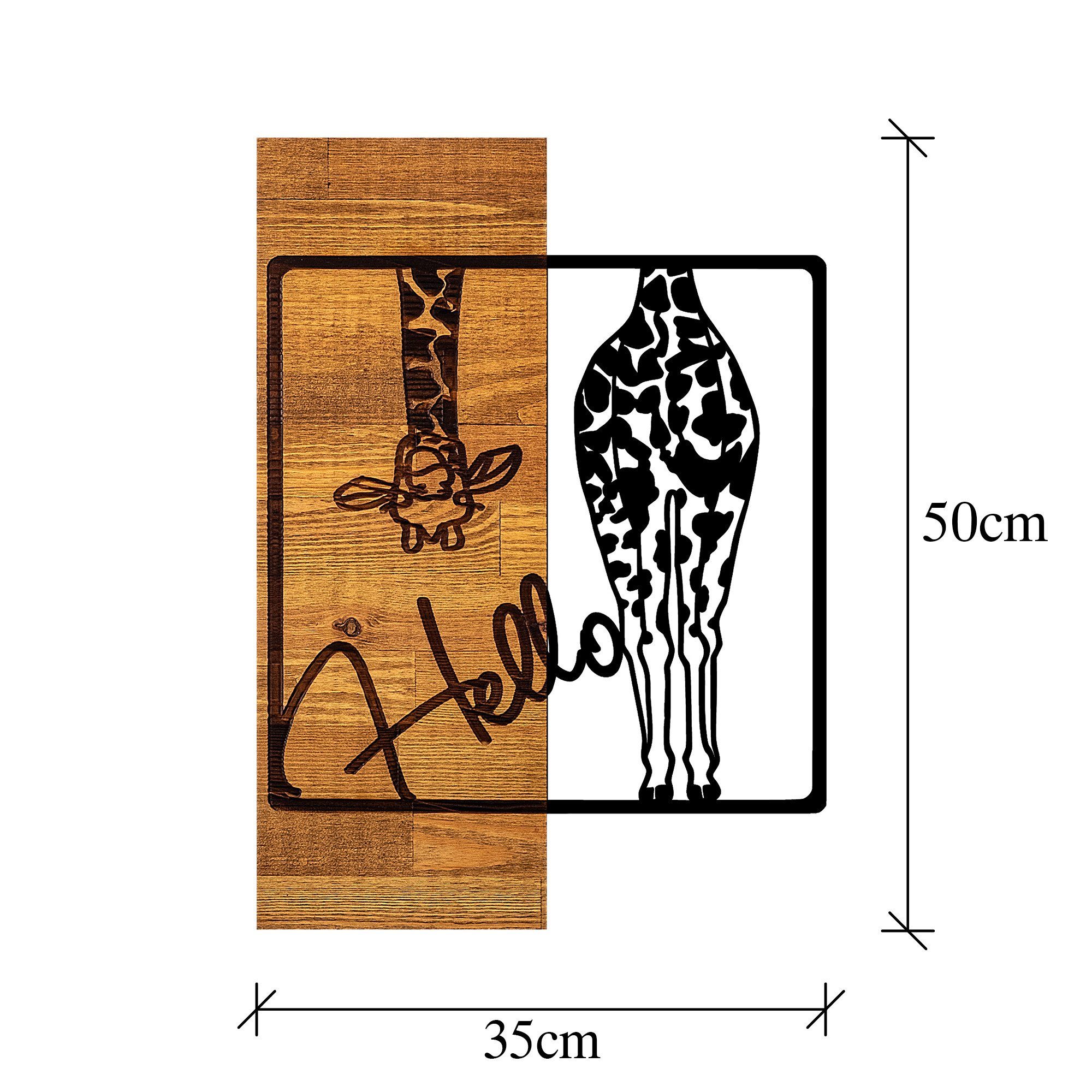 SKL2222, x Holz Wanddekoobjekt Wallity 3 cm, 35 50 Schwarz, 50% x