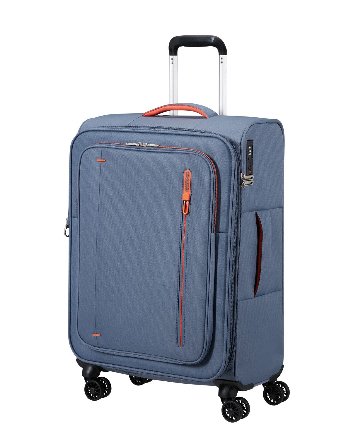 American Tourister® Koffer American Tourister Trolley mit 4 Rollen 67 cm Cloudrider stone Blue, 4 Rollen Rollen