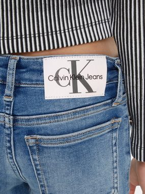 Calvin Klein Jeans Stretch-Jeans FLARE MR SPLIT VISUAL MID BLUE