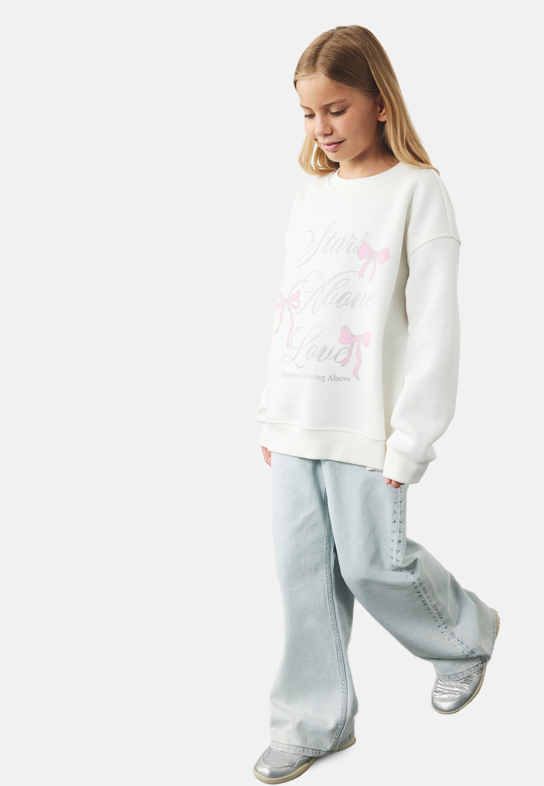 Koton Sweatshirt Rundhalsausschnitt Mit Schimmer Sweatshirt