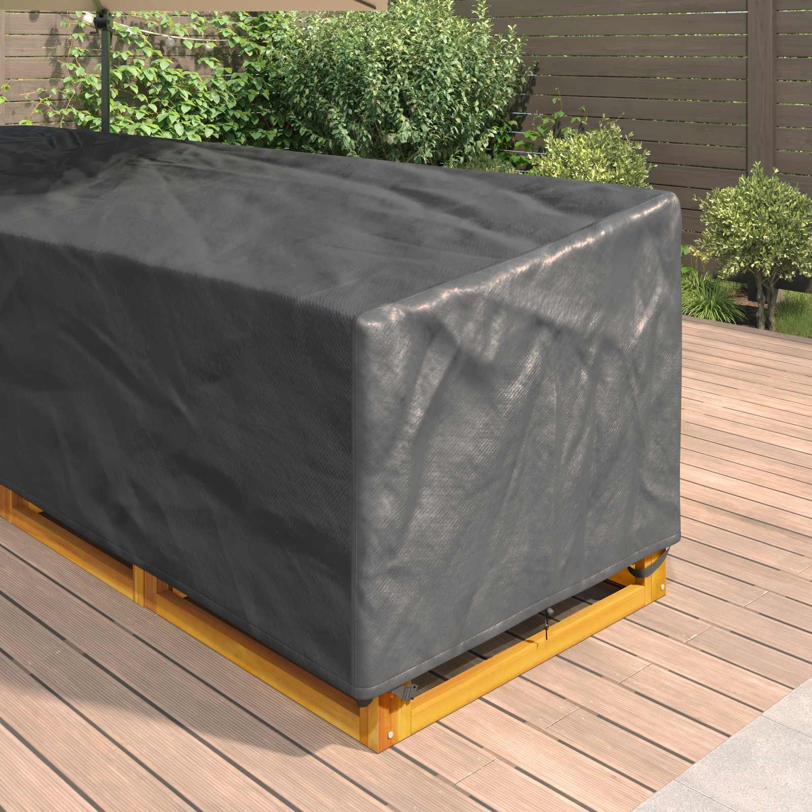 vidaXL Gartenmöbel-Schutzhülle Möbelbezug Schwarz 300 x 300 x 80 cm 420D Oxford Stoff (1-St)