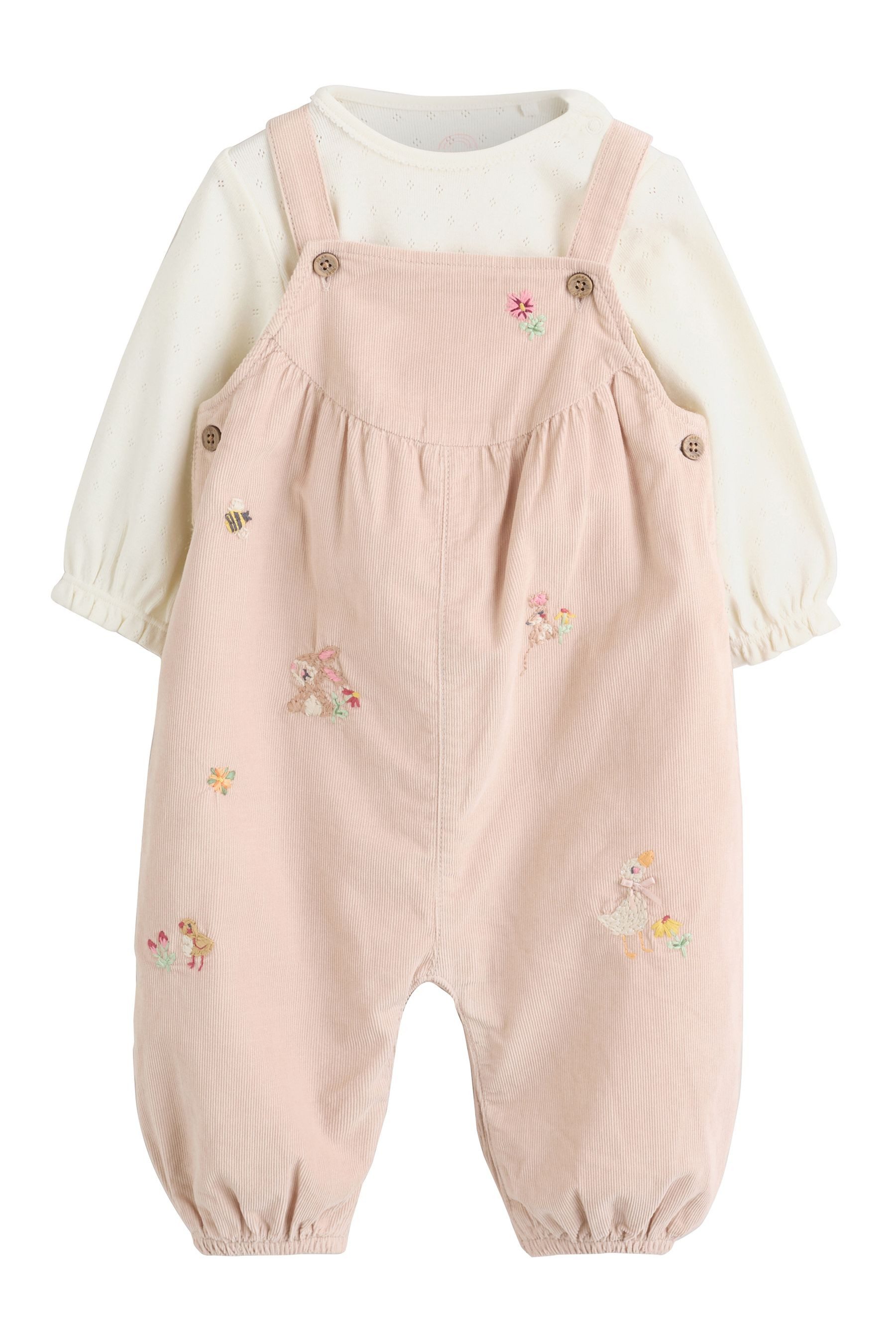 Next Body & Hose Baby Cord-Latzhose und Langarm-Bodysuit im 2er-Set (2-tlg)
