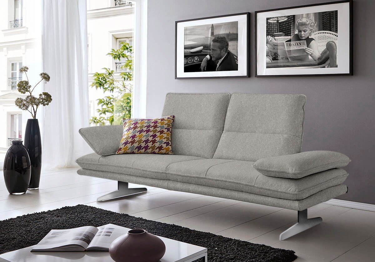 W.SCHILLIG 2-Sitzer broadway, Designsofa mit tollem Sitzkomfort, Breite 216cm, Sitztiefenverstellung, Kopfteil- & Seitenteilverstellung, Breite 216cm