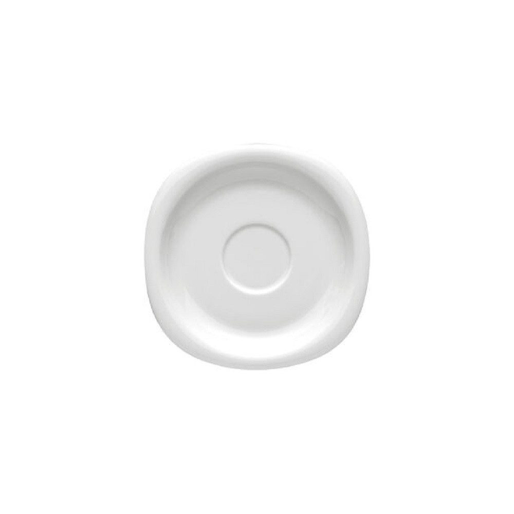 Rosenthal Becher Rosenthal Suomi Weiss Kaffeeuntertasse - Quadratisch - Ø 16,2 cm, Porzellan