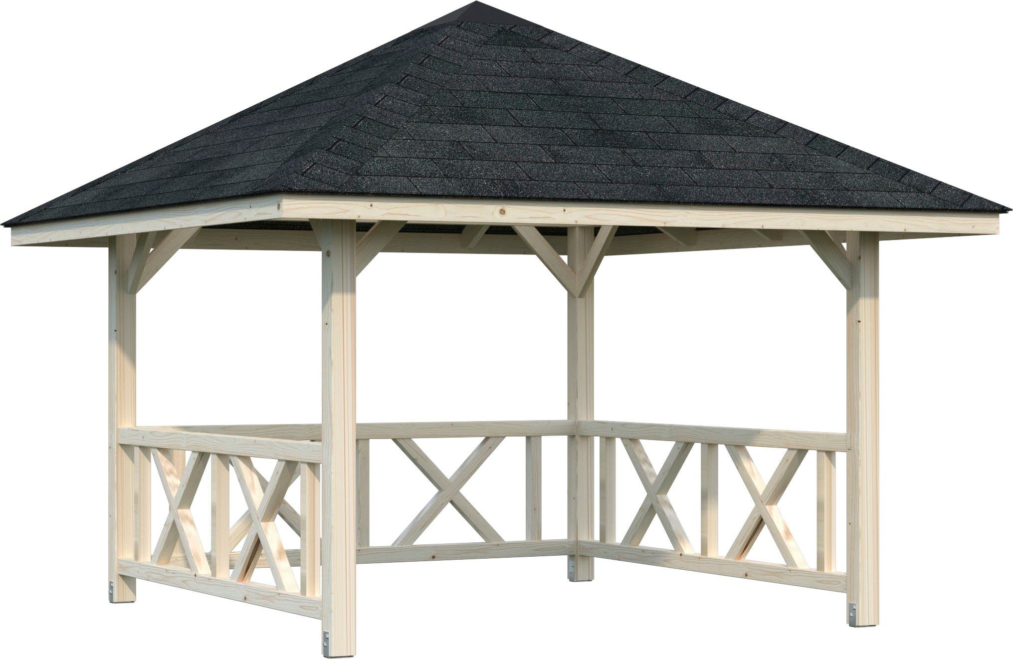 Palmako Holzpavillon Bianca 8,3 m² Set 1, mit 3 Seitenteilen, BxTxH: 300x300x319 cm