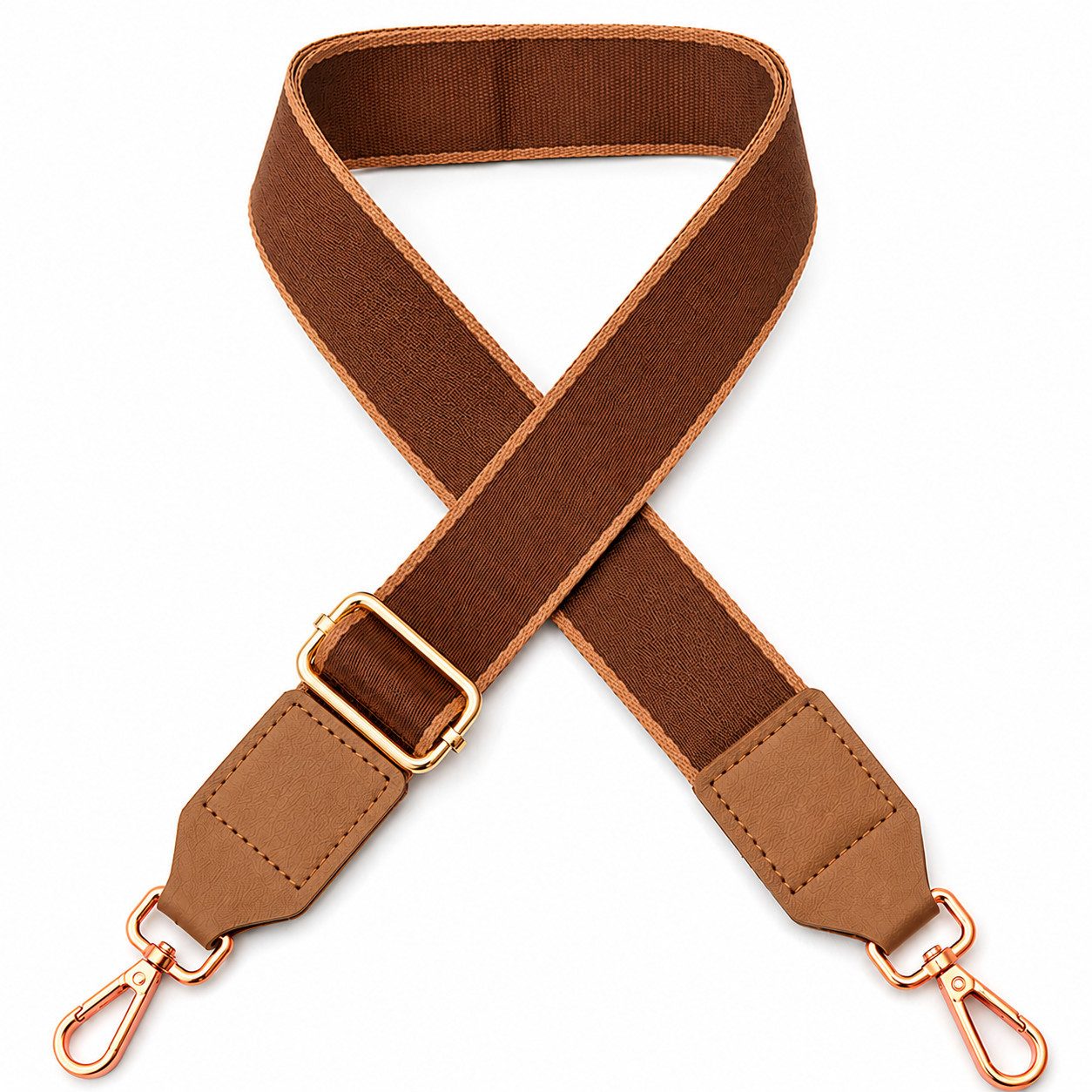 Ware aus aller Welt Schulterriemen Taschengurt 3,8 cm breit, 85–145 cm Schultergurt verstellbar, Braun (1-St) hochwertige und elegante Optik