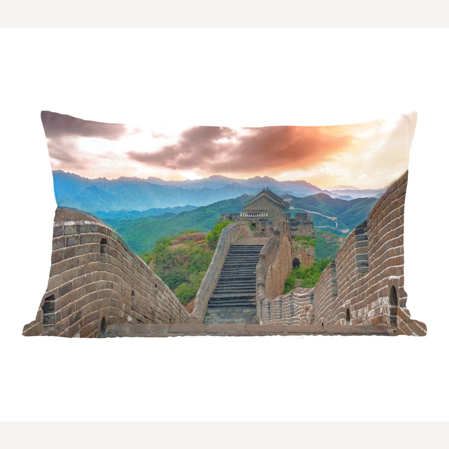 MuchoWow Dekokissen Die Große Chinesische Mauer im Norden, Wohzimmer Dekoration, Zierkissen, Dekokissen mit Füllung, Schlafzimmer