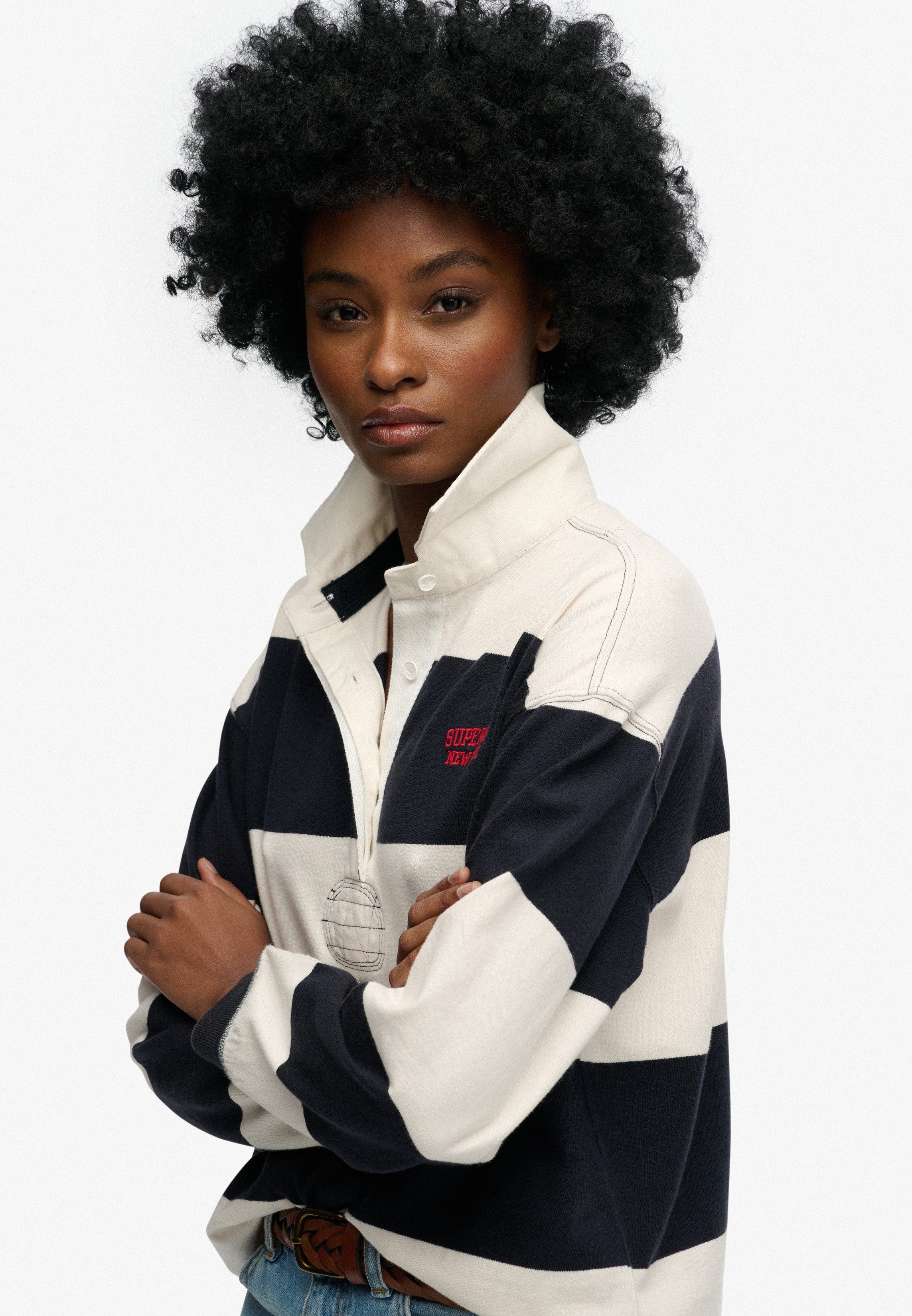 Superdry Langarm-Poloshirt HERITAGE STRIPE RUGBY TOP günstig online kaufen