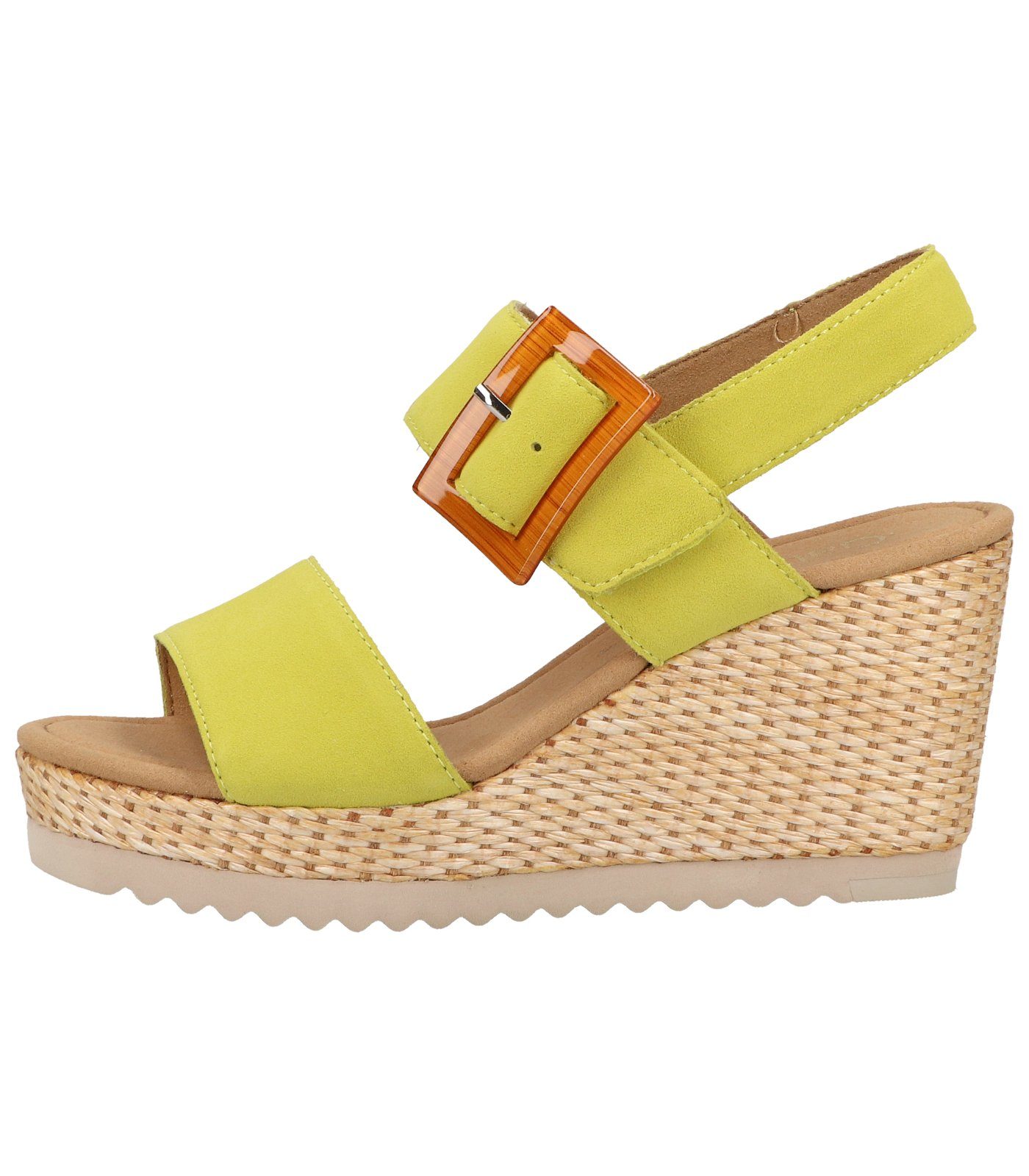 Gabor Sandalen Keilsandalette Lemon Veloursleder