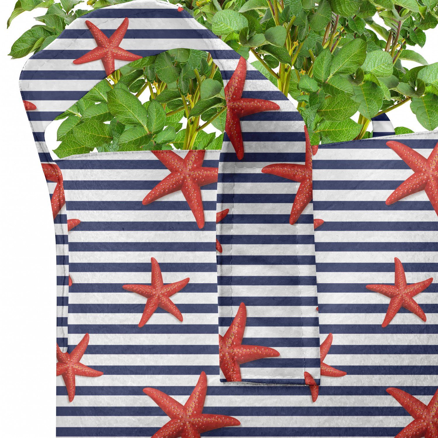 Stofftöpfe Pflanzen, Muster mit Seestern Maritime Abakuhaus Themed Pflanzkübel Griffen hochleistungsfähig für