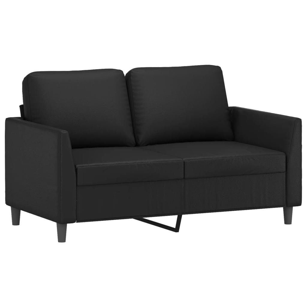 Kunstleder Kissen Sofagarnitur Sofa Schwarz mit 2-tlg. vidaXL