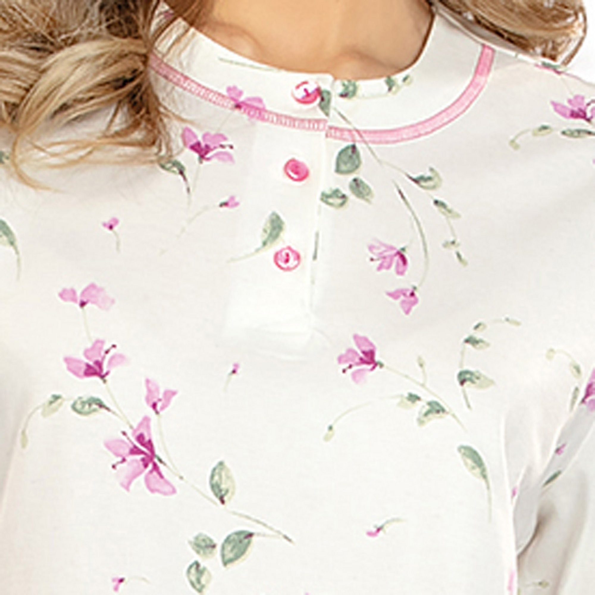 comtessa Pyjama Damen-Schlafanzug Single-Jersey Blumen günstig online kaufen