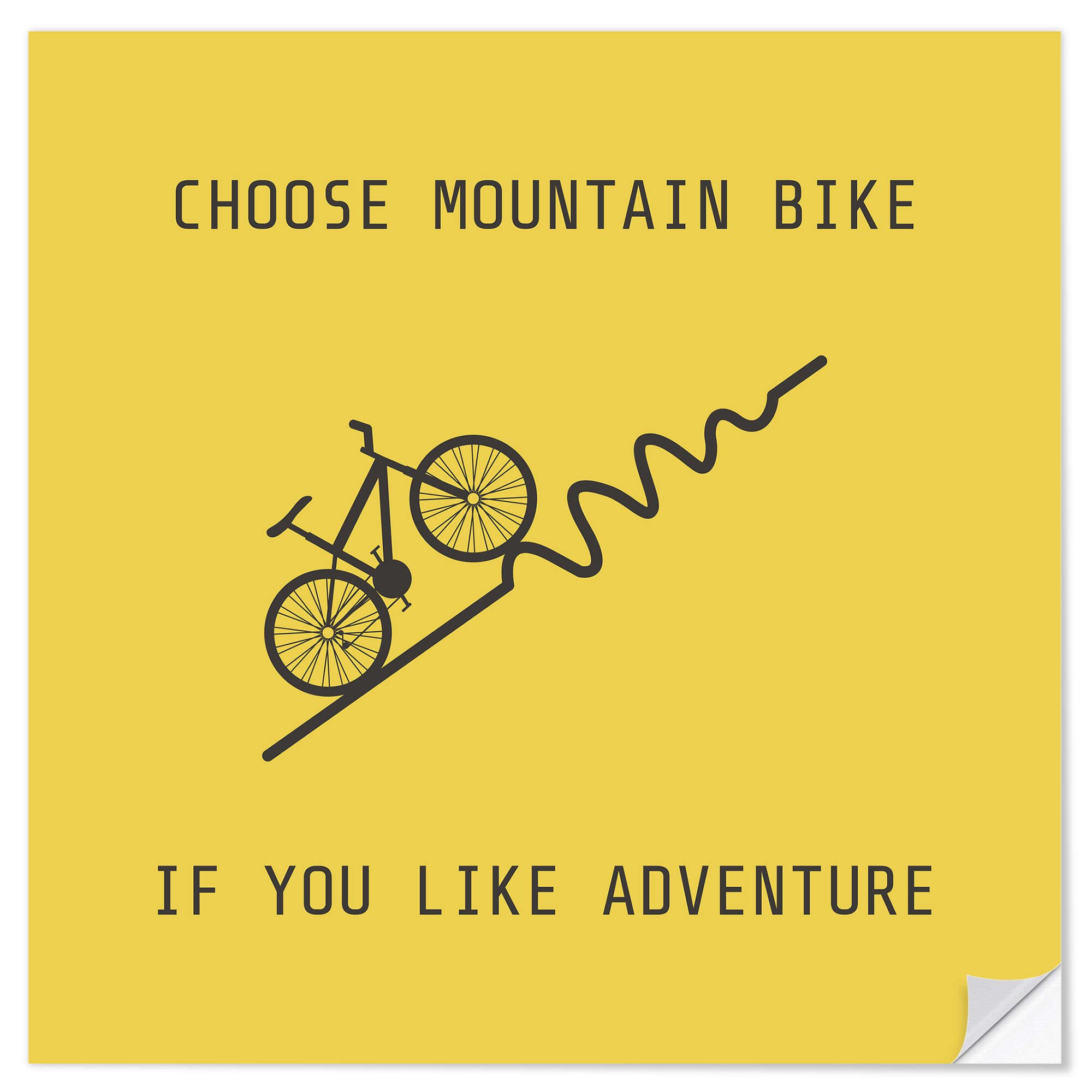 Posterlounge Wandfolie Editors Choice, Mountainbike für Bergsteiger, Illustration