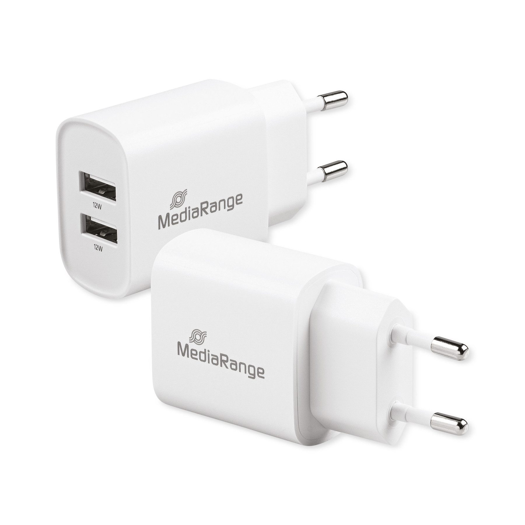 Mediarange MEDIARANGE USB-Lader MRMA114, 12W, 2x USB-A USB-Ladegerät
