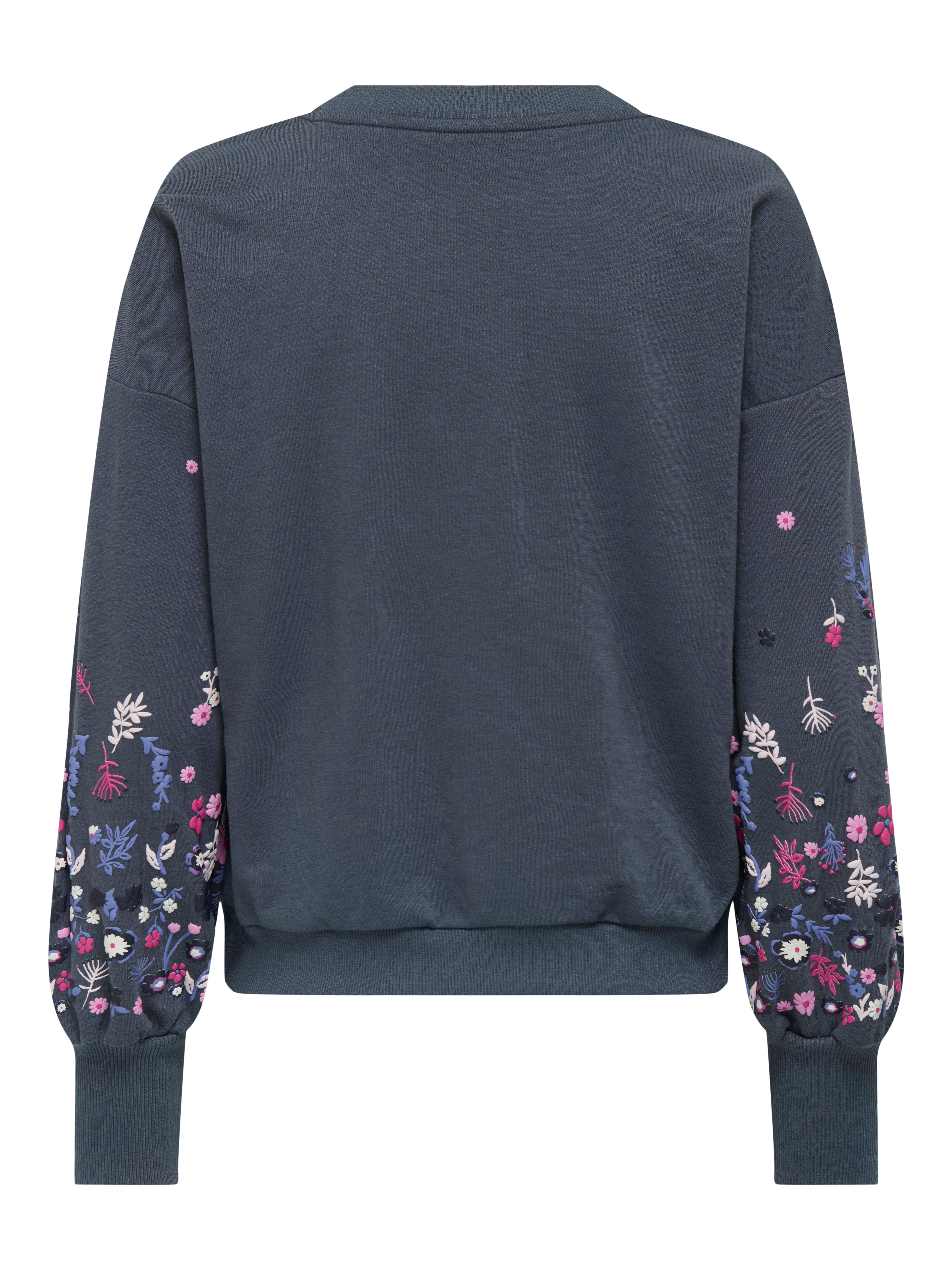 ONLY Sweatshirt ONLBROOKE L/S O-NECK FLOWER SWT Baumwollmischung, regular fit – Bild 3 von 4