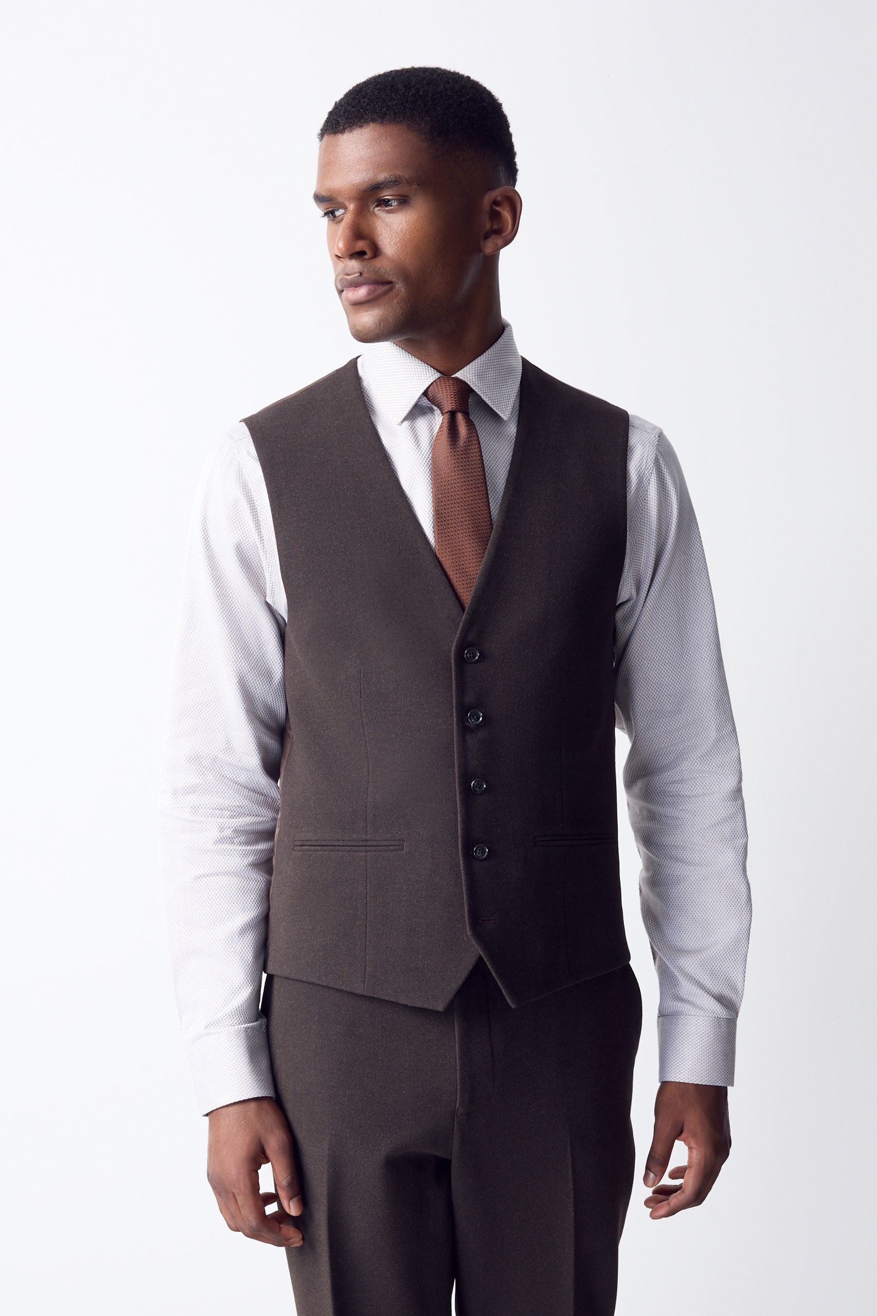 Next Anzugweste Tailored Fit Anzugweste aus Flanell (1-tlg)