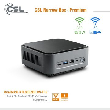 CSL Narrow Box Premium / 32GB / 500 GB M.2 SSD / Win 11 Pro Mini-PC (Intel® N6000, Intel UHD Graphics, 8 GB RAM, 500 GB SSD, passiver CPU-Kühler)