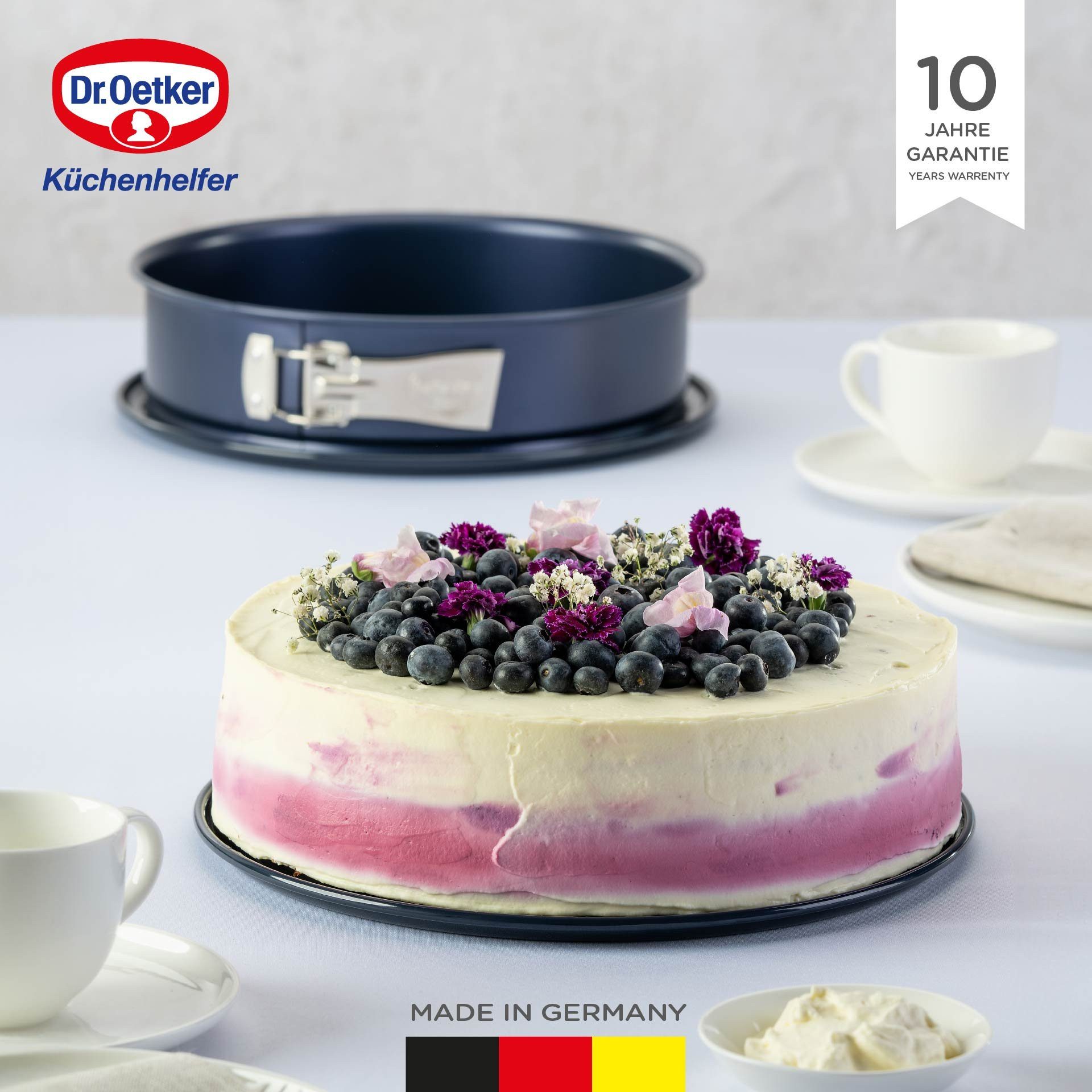 Dr. Oetker Küchenhelfer Springform antihaftbeschichtet, optimale Wärmeleitung, Ø 28cm, schnitt- kratzfest