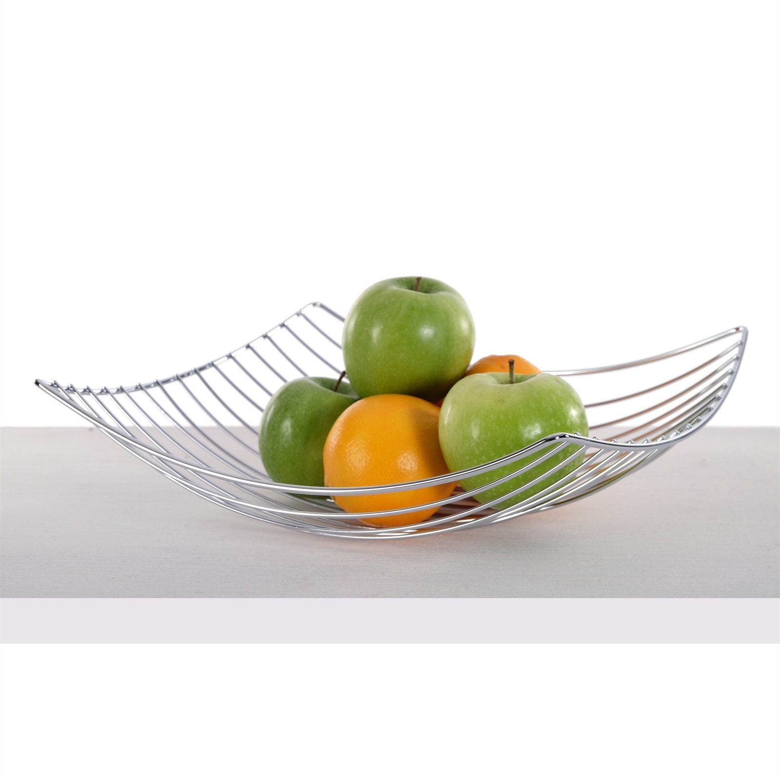 DESIGN DELIGHTS Obstschale Früchtekorb PLATEAU, 34 cm, Metall verchromt Obstkorb, Obstschale, Metall