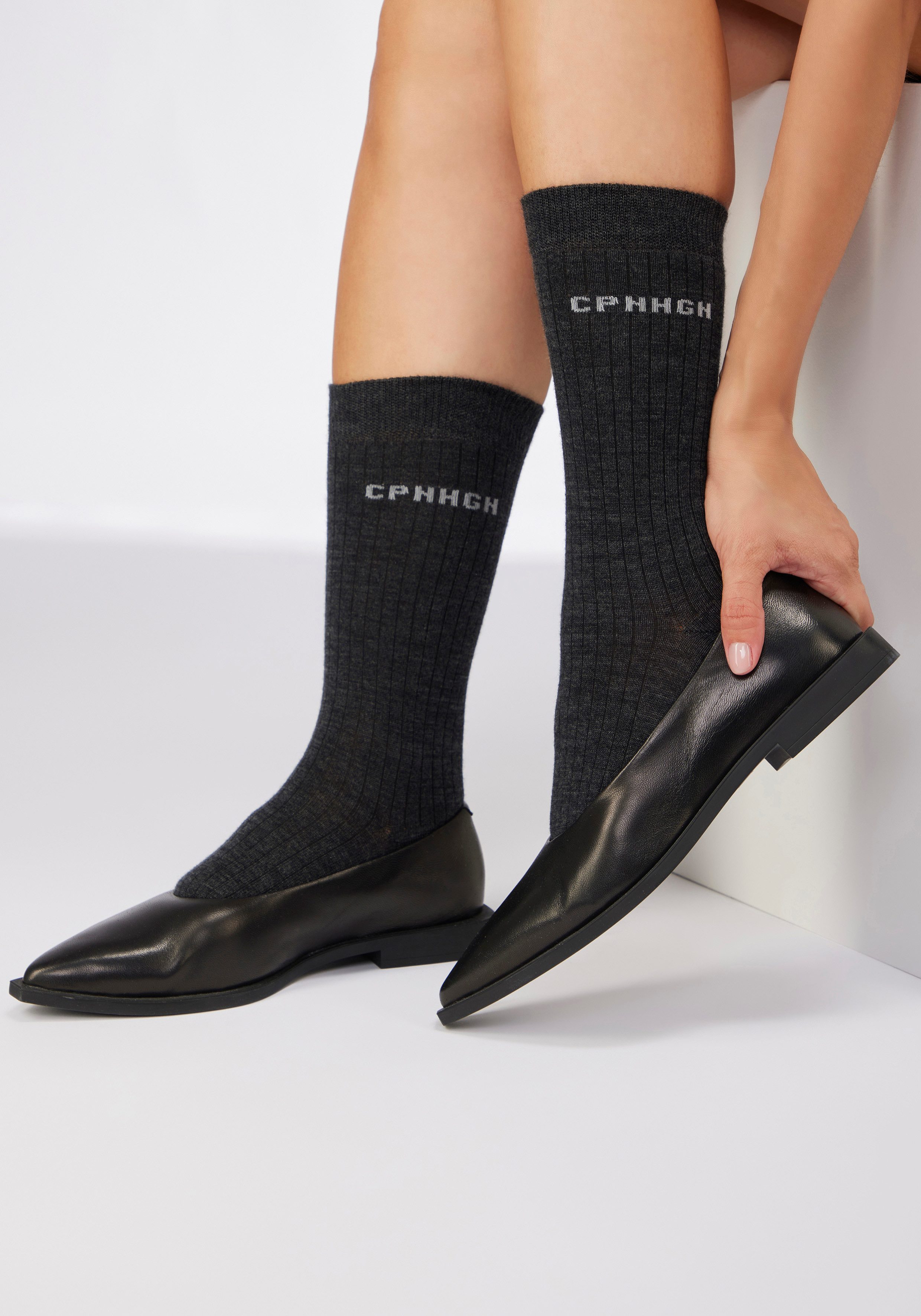 Copenhagen Studios Basicsocken (Packung, 2-Paar) gerippt, mit wärmender Wolle