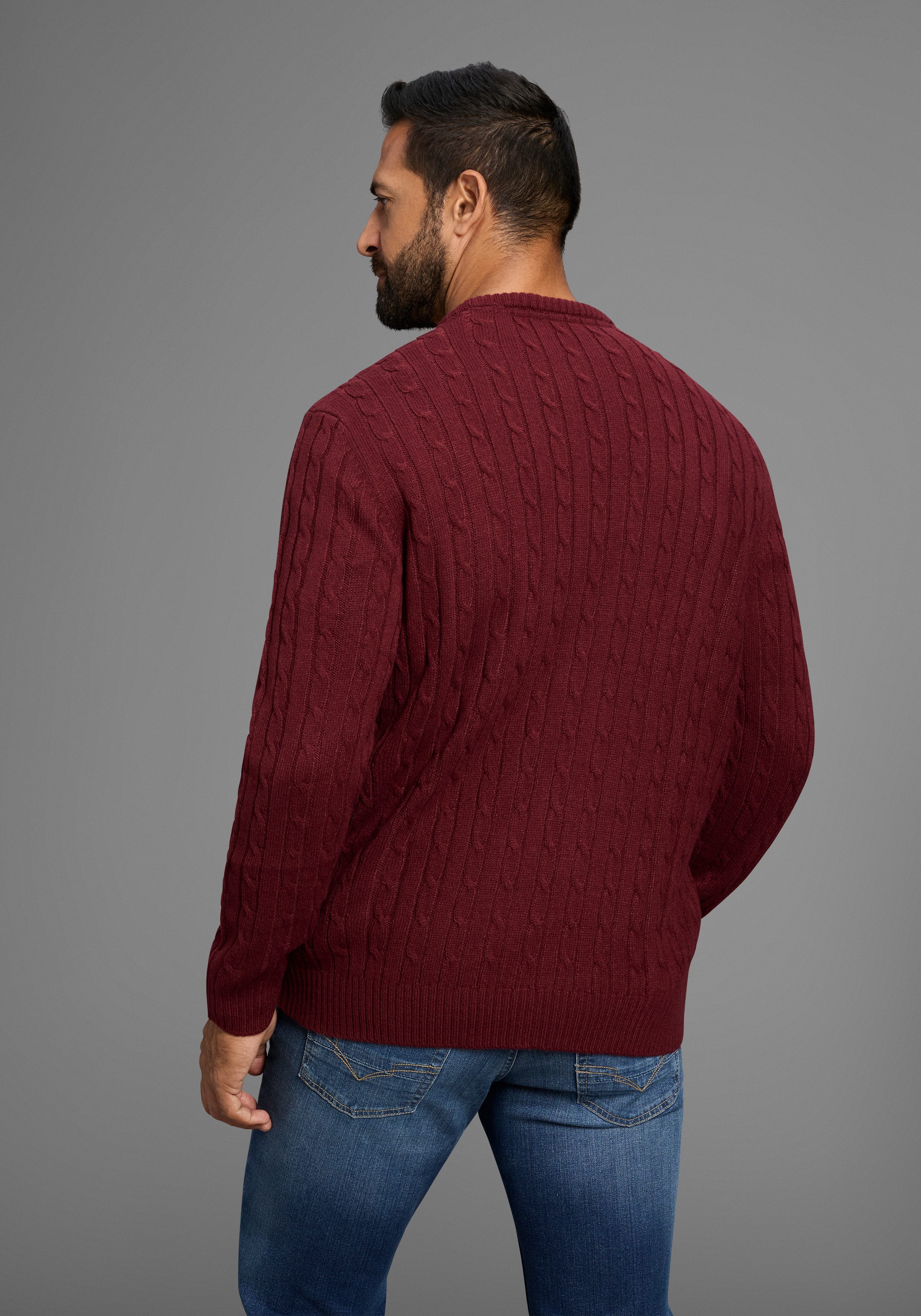 Man's World Rundhalspullover Neue Kollektion! Highlight allover Zopfmuster! weicher Griff, Perfekt für die kältere Jahreszeit