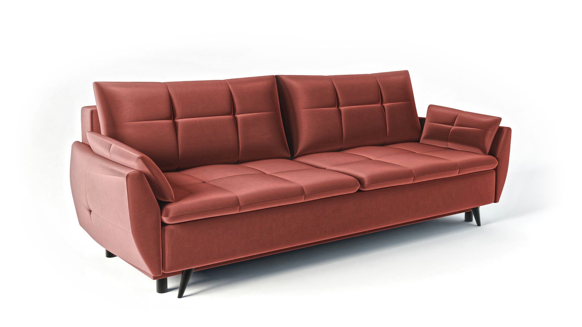 3-Sitzer - Sofa Bettzeugbehälter Modernes 3 Britta Dreisitzer Rot - Siblo Sofa Schlaffunktion 3-Sitzer mit