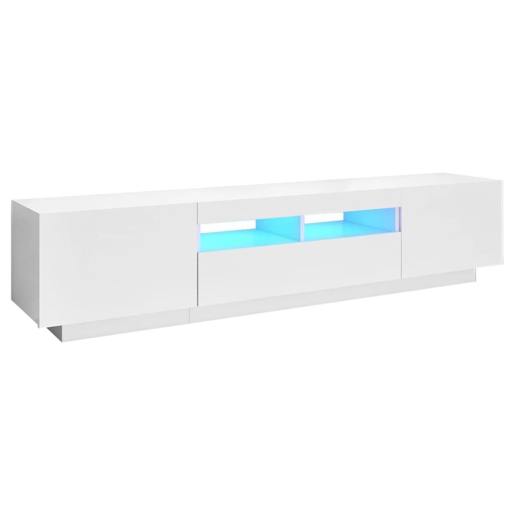 Tv-schrank Mit Led-leuchten Weiß 180x35x40 Cm günstig online kaufen
