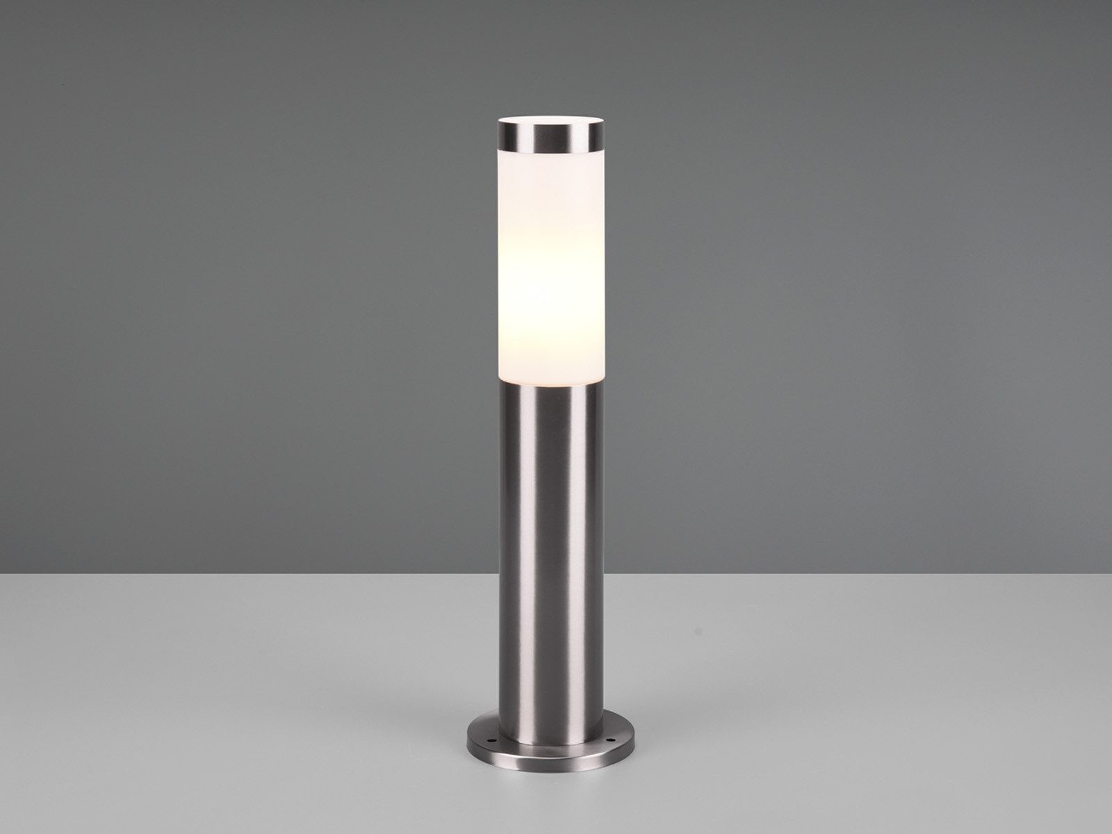 TRIO Leuchten LED Sockelleuchte aus Edelstahl Silber, Höhe 45cm, LED wechselbar, warmweiß, Wegbeleuchtung Gartenlampen mit Strom Garten-beleuchtung Einfahrt