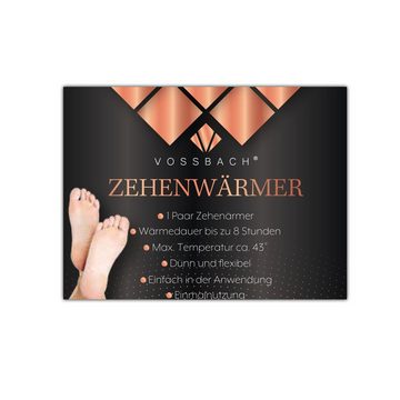 VOSSBACH Einlegesohlen Zehenwärmer Zehen Einlegesohlen Schuhwärmer Fußwärmer Wärmesohlen (2-tlg), 9,5 x 7 cm 8 Stunden selbstklebend Temperatur Ø 43 °c