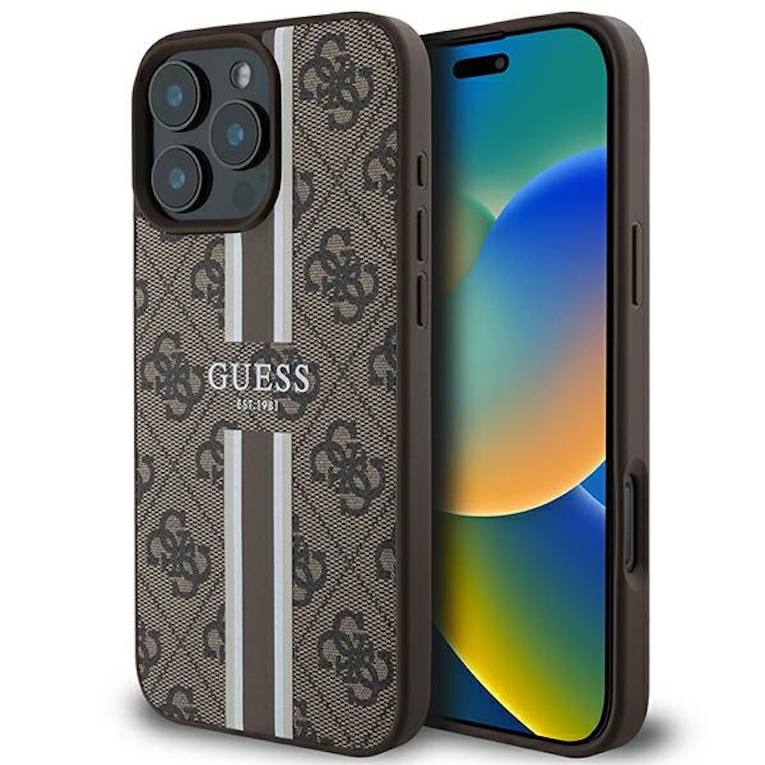 Smartphone-Hülle GUESS Apple iPhone 16 Pro Max Hardcase Hülle 4G Streifen MagSafe