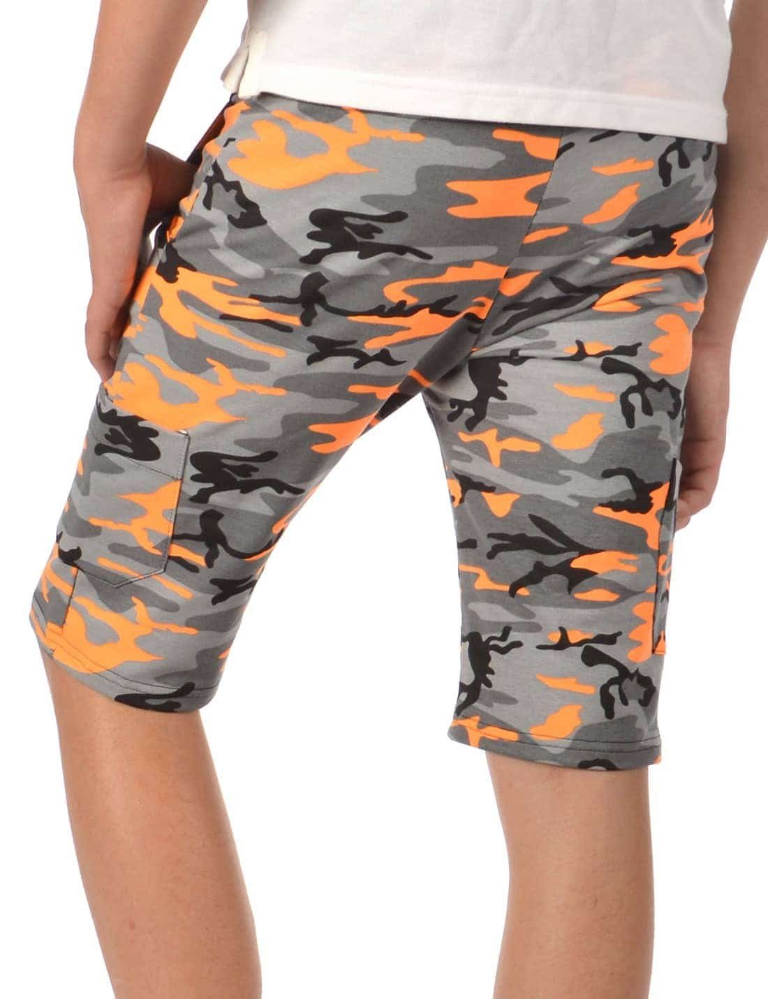 BEZLIT Cargoshorts Kinder Jungen Shorts Stoff Orange (1-tlg) Casual Camouflage Uni Camouflage