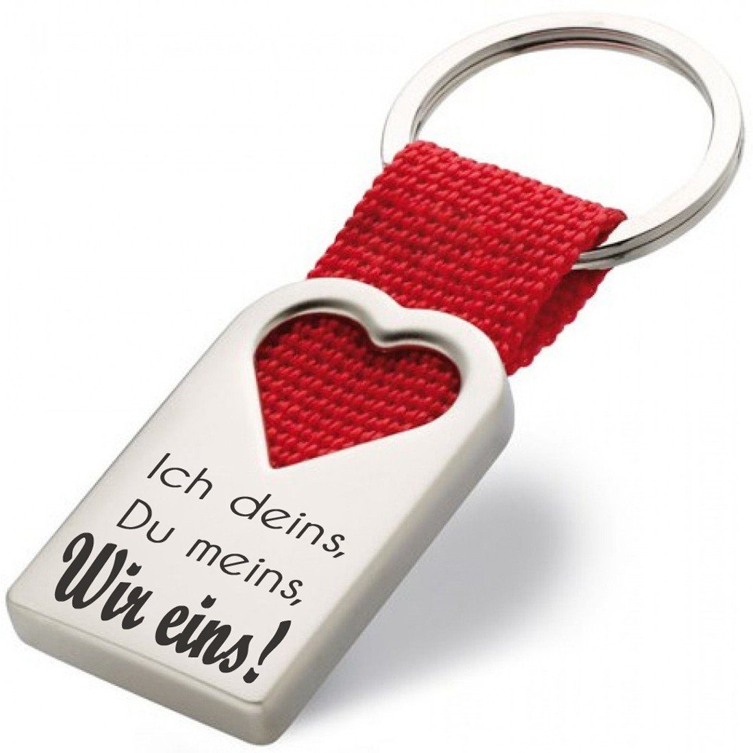 Lieblingsmensch Schlüsselanhänger Ich deins, Du meins, Wir eins - liebevolles & romantisches Geschenk (Schlüsselanhänger mit Gravur, inklusive Schlüsselring), Robuste und filigrane Lasergravur