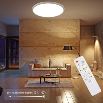 WILGOON Deckenleuchte LED Deckenlampe, 24W RGB mit Fernbedienung Dimmbar, 3000K-6000K-4500K-Nachtlicht-RGB, für Schlafzimmer Kinderzimmer Wohnzimmer