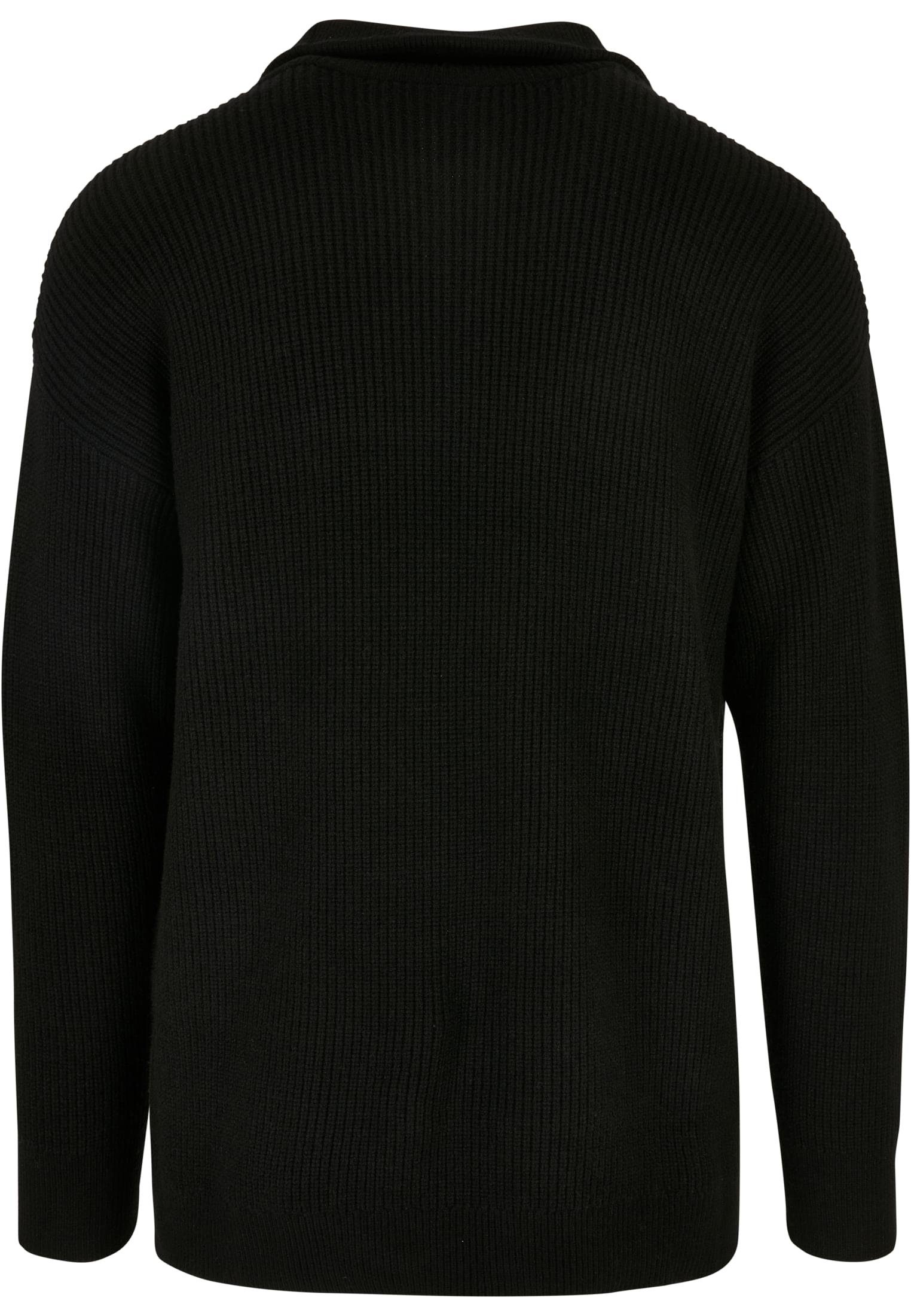 URBAN Knitted (1-tlg) CLASSICS Herren black Troyer Oversized Sweater