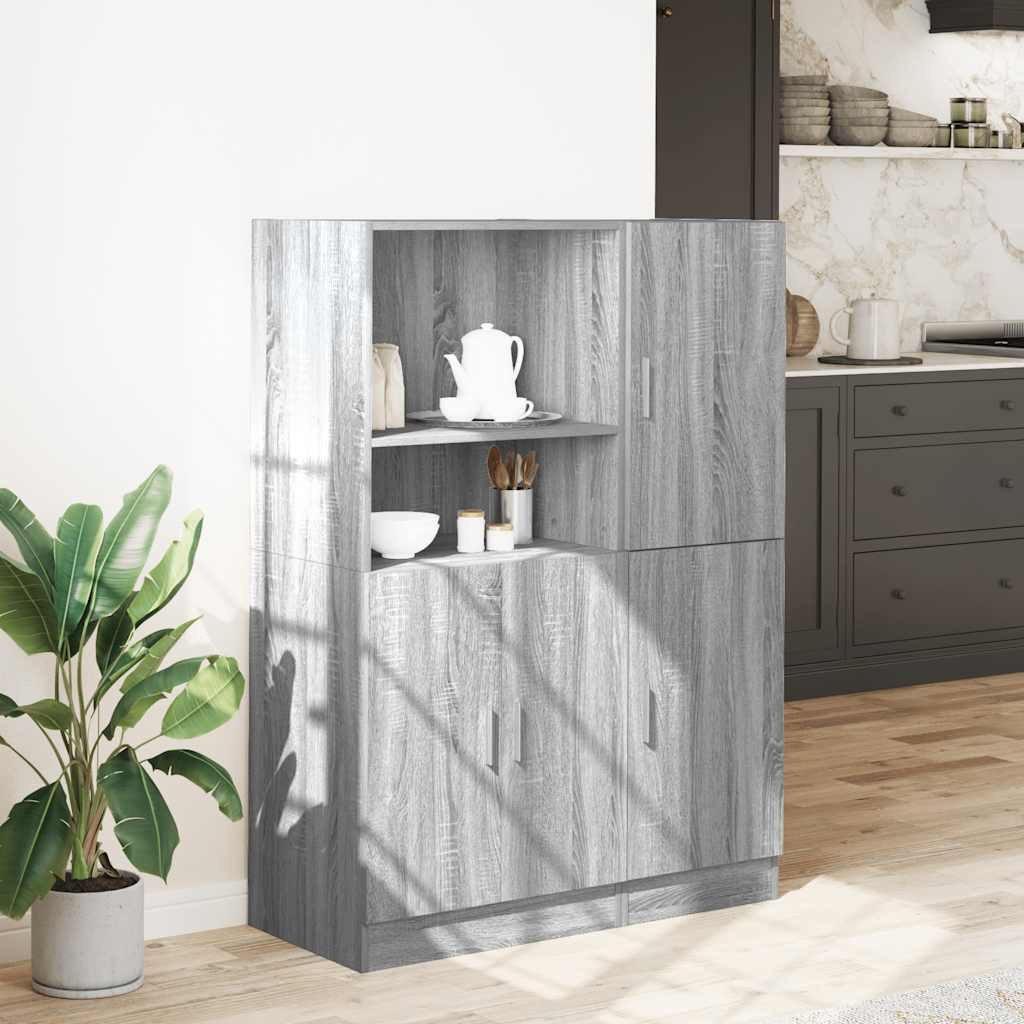 vidaXL Regal 2-tlg. Küchenschrank-Set Grau Sonoma günstig online kaufen
