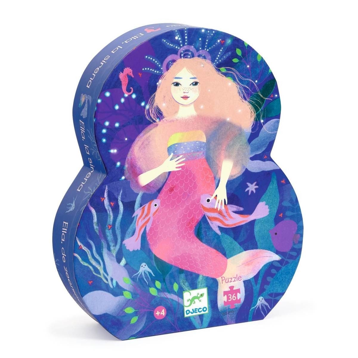 DJECO Puzzle Meerjungfrau Ella - 36 Teile Kinderpuzzle für Kinder, 36 Puzzleteile, Kinderpuzzle