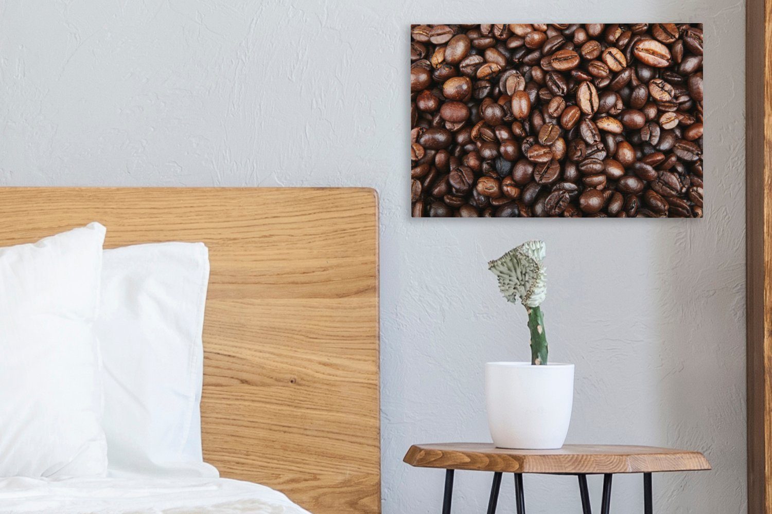 Aufhängefertig, Leinwandbilder, Klumpen Wanddeko, von Leinwandbild St), Kaffeebohnen, Wandbild (1 OneMillionCanvasses® 30x20 cm