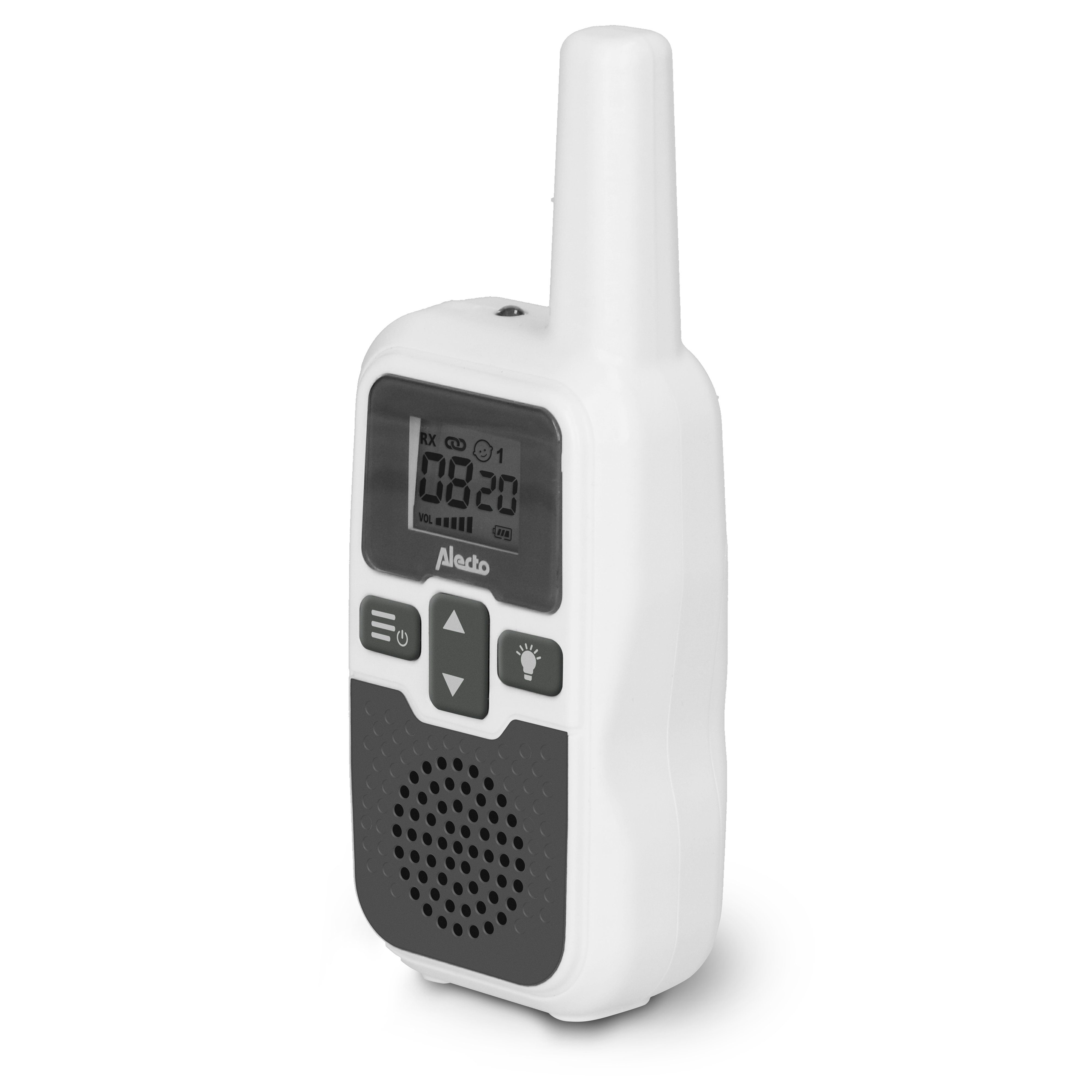 DBX-80, Babyphone 1-tlg., Alecto Reichweite Weiß-Anthrazit 3km