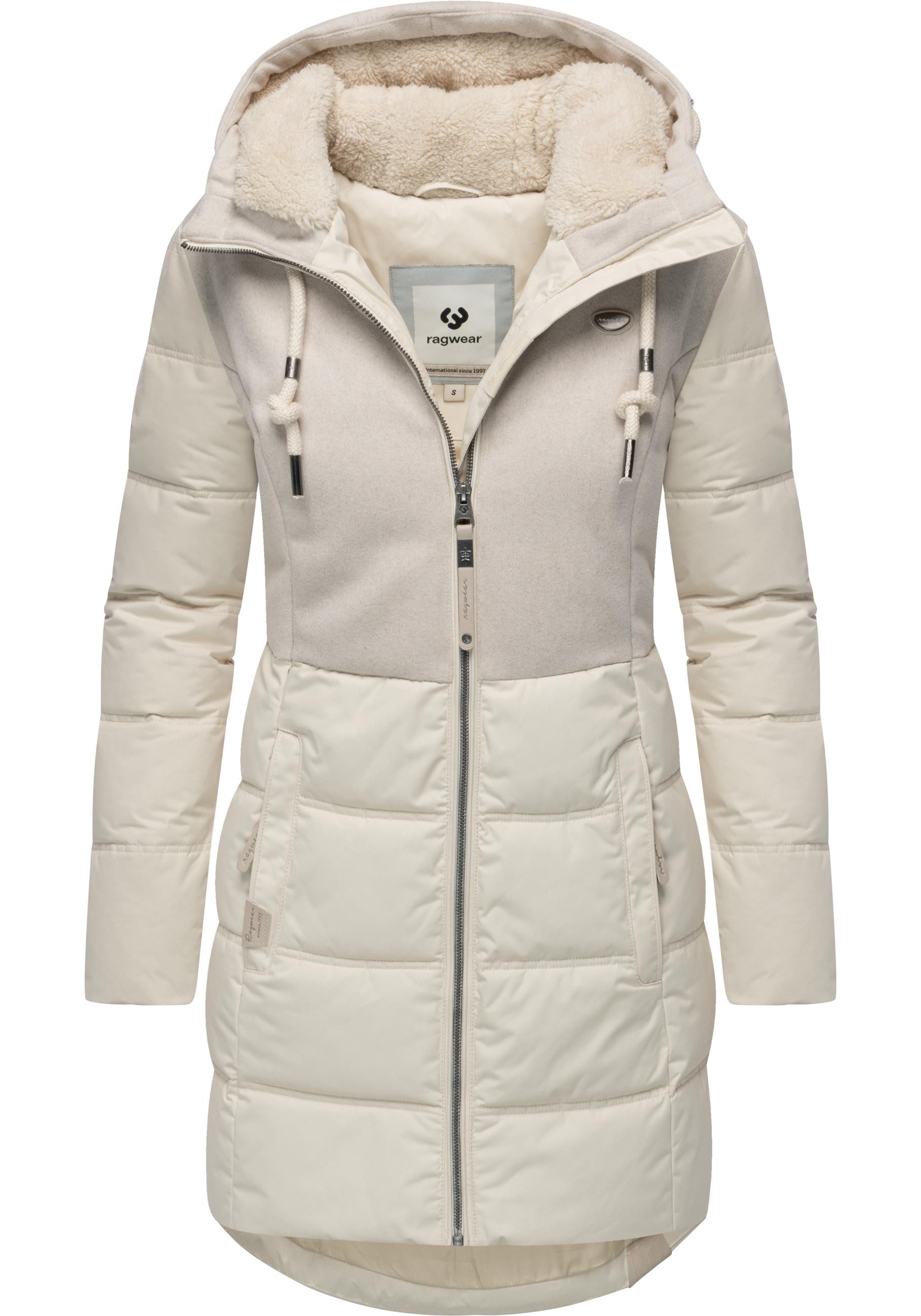 Ragwear Winterjacke Ashani Block Intl. stylischer Winterparka mit gefütterter Kapuze