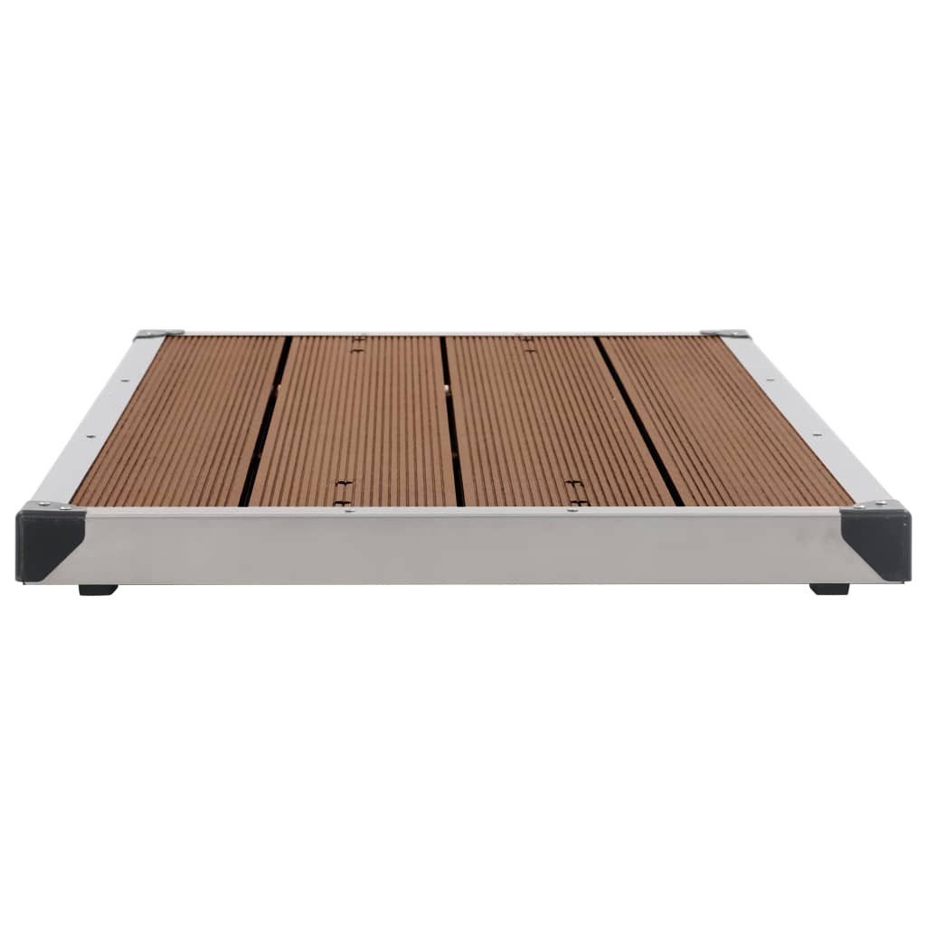 vidaXL Duschwanne Garten-Duschwanne WPC Edelstahl 110 x 62 cm Braun