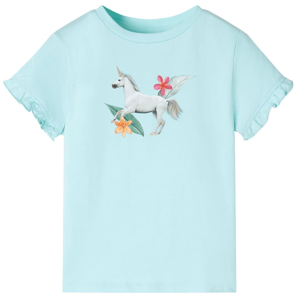 T-Shirt Kinder-Kurzarmshirt Hellblau 116