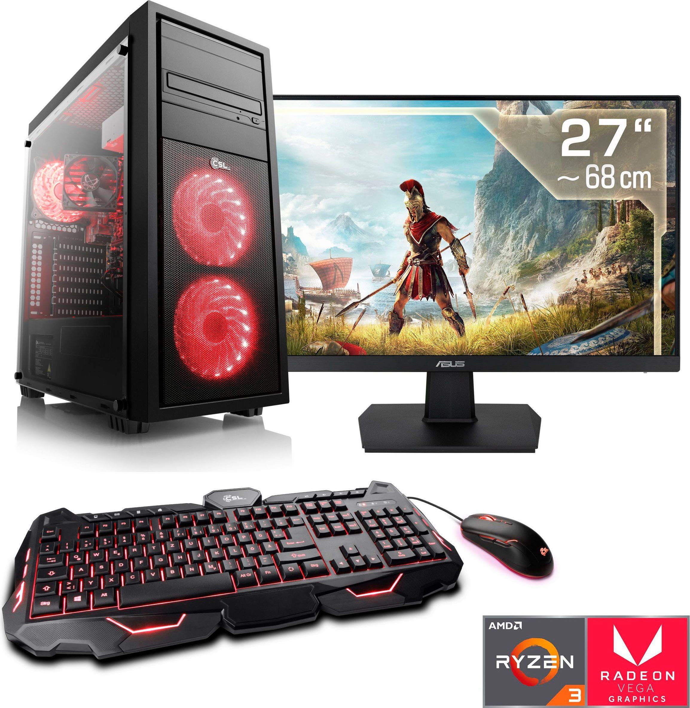 CSL »Sprint T8198« GamingPCKomplettsystem (27 Zoll, AMD, Radeon Vega
