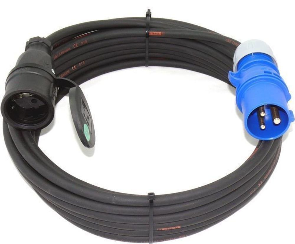 maxgo® CEE Adapter auf PCE Schuko Vollgummi TITANEX H07RN-F 3G1,5 3x1,5 5m Elektro-Kabel, (500 cm), 3x1.5mm² | Stromversorgungskabel